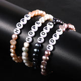 Baroque Pearl Bracelet Hope Alphabet Wristband Jewelry
