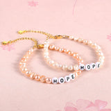 Baroque Pearl Bracelet Hope Alphabet Wristband Jewelry