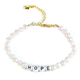 Baroque Pearl Bracelet Hope Alphabet Wristband Jewelry