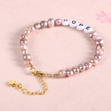 Baroque Pearl Bracelet Hope Alphabet Wristband Jewelry