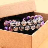 Pink Quartz Purple Crystal Bracelet for Women