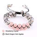 Pink Quartz Purple Crystal Bracelet for Women