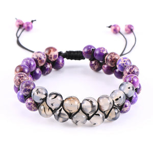 Pink Quartz Purple Crystal Bracelet for Women
