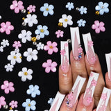 3D Acrylic Pearl Flower Mix Beads Nail Charms Gem Nail Decors