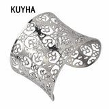 Hollow Stainless Steel Cuff Bangles Bracelet for Women/Men