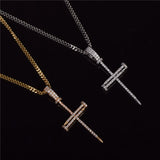 Nail Cross Pendant Iced Rock Street Necklace Chain Hip Hop Jewelry