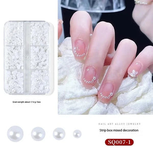 Nail Decoration Sticker Nail Enhancement Articles Bow Knot Pearl Sparkling