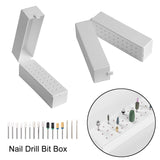 Nail Drill Bits Holder Dustproof Stand Organizer Container 30 Holes