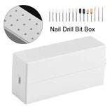 Nail Drill Bits Holder Dustproof Stand Organizer Container 30 Holes