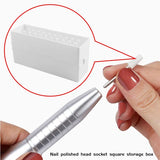 Nail Drill Bits Holder Dustproof Stand Organizer 30 Holes with Acrylic Cover