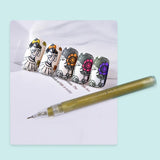 Silver Nail Graffiti Pen Nail Polish Waterproof Marker DIY Home Nail Salons