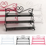 3-Layer Heart Metal Nail Polish Shelf Display Stand