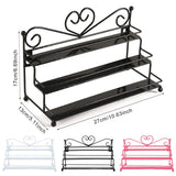 3-Layer Heart Metal Nail Polish Shelf Display Stand