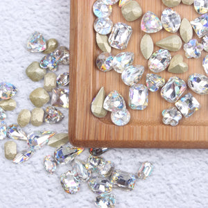 50pcs Nail Rhinestones Glass Stone Glue On Nail Art Decorations
