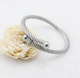 Nail Bracelet Stainless Steel Cuff Rope Chain Charm Jewelry Gift