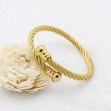 Nail Bracelet Stainless Steel Cuff Rope Chain Charm Jewelry Gift