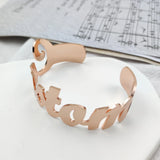 Name Bracelet Charm Bangle Personalized Stainless Steel Jewelry