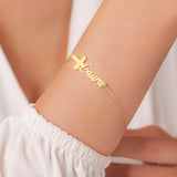 Personalized Cross Name Bracelet for Women