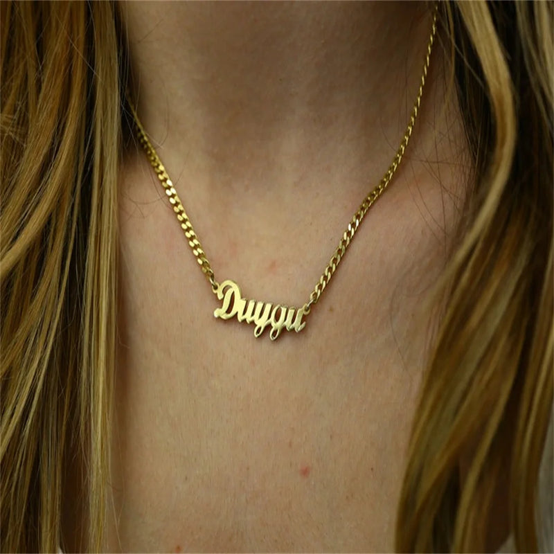 Cuban Chain Necklace Stainless Steel Personalized Pendant Charm Jewelry