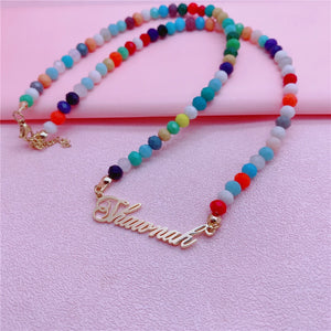 Colorful Beaded Necklace Pearl Clay Necklace Pendant Women Necklace