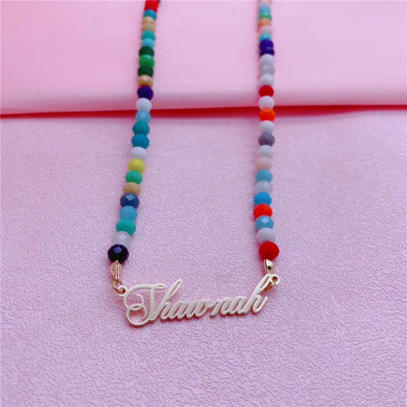 Colorful Beaded Necklace Pearl Clay Necklace Pendant Women Necklace