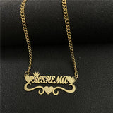 Heart Stainless Steel Necklace For Women Girl Custom Bead Choker Pendant