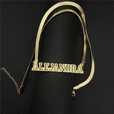 Snake Chain Stainless Steel Necklace Personalized Bead Choker Pendant Jewelry