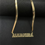 Snake Chain Stainless Steel Necklace Personalized Bead Choker Pendant Jewelry