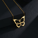 Personalized Letter Butterfly Necklace for Women