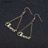 Personalized Name Drop Dangle Earrings Stainless Steel Jewelry