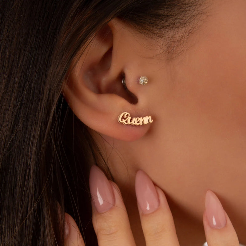 Name Earrings-Personalized Jewelry-Stud Name Earring-Bridesmaid Gift
