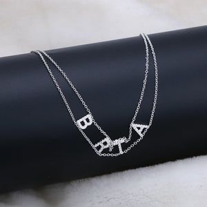 Crystal Name Necklace Personalize Choker Necklace Women Pendant