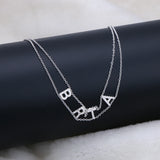 Crystal Name Necklace Personalize Choker Necklace Women Pendant