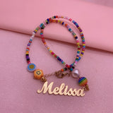Personalized Stainless Steel Name Necklace Bead Choker for Women