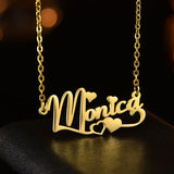 Heart Jewelery Stainless Steel Name Necklace Dancer Pendant