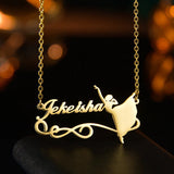 Heart Jewelery Stainless Steel Name Necklace Dancer Pendant
