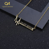 Heartbeat Necklace Lockbone Chain Pendant Necklace Female Retro Jewelry