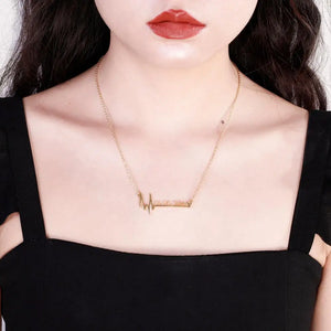 Heartbeat Necklace Lockbone Chain Pendant Necklace Female Retro Jewelry