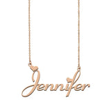Jennifer Name Necklace Stainless Steel Choker Letter Pendant Gift