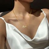 Name Necklace Pendant Stainless Steel Heart Personalized Women Birthday Gift