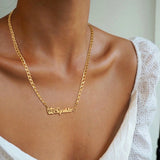 Name Necklace Pendant Stainless Steel Heart Personalized Women Birthday Gift