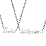 Name Necklace Pendant Stainless Steel Heart Personalized Women Birthday Gift