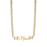 Crystal Butterfly Name Necklace Zircon Nameplate Chain