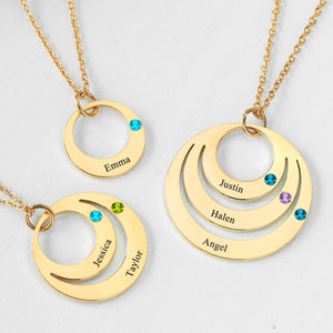 Personalised Birthstone Name Necklace Gold Plated Jewelry