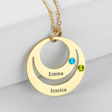 Personalised Birthstone Name Necklace Gold Plated Jewelry