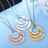 Personalised Birthstone Name Necklace Gold Plated Jewelry