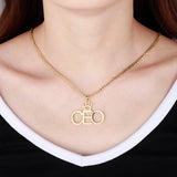 Crown Personalised Necklace Stainless Steel Nameplate Pendant for Women