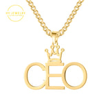 Crown Personalised Necklace Stainless Steel Nameplate Pendant for Women
