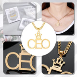 Crown Personalised Necklace Stainless Steel Nameplate Pendant for Women