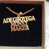 Punk Style Box Chain Name Necklace Stainless Steel Pendant
